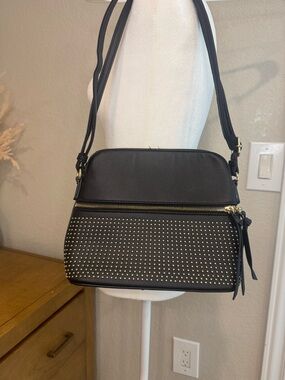 Black Studded Crossbody Bag